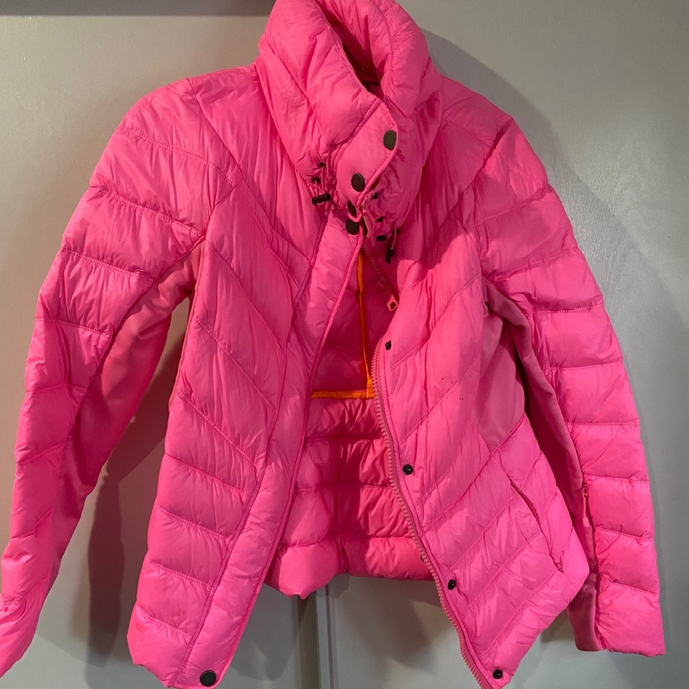 Neon Hot Pink Light Puffer Jacket